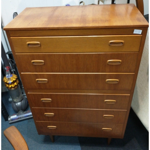 349 - A six drawer RETRO 1970's teak chest  of drawers 78cm x 115cm x 42cm depth#366