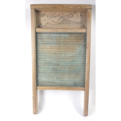 357 - A vintage wooden and glass wash board from THE FORTH company#374