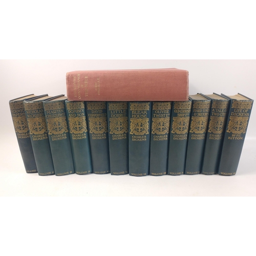 385 - Thirteen volumes of The London Edition works of CHARLES DICKENS, published by Caxton and printed by ... 