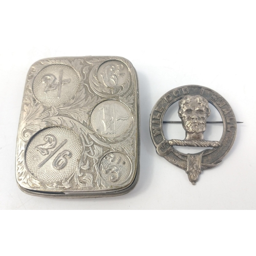 64 - A super little nickel plated coin storage holder with spring loaded recesses in great condition,  lo... 