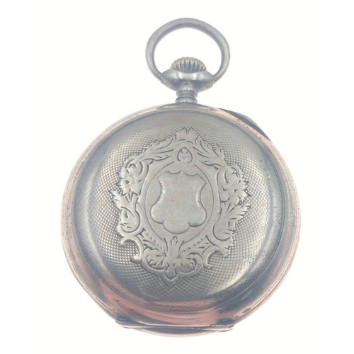 72 - 800 stamped SILVER cased c1900 antique pocket watch (ticking away quite happily on valuation!) - dia... 