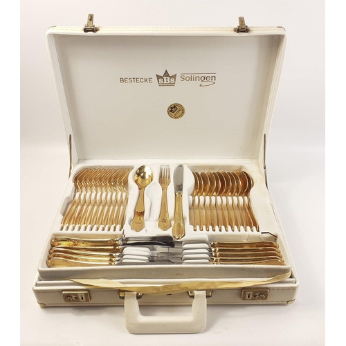 Ménagère sBs Bestecke Solingen Wein 63 pièces plaqué or 23/24 carat 12