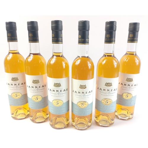 217 - Six 500ml bottles of JANNEAU 5 year old Grand Armagnac (3219942325103)#235