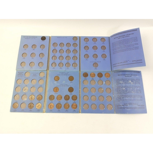 230 - Various copper Great Britain coins in Whitman folders, all incomplete to include farthings 1860-1901... 