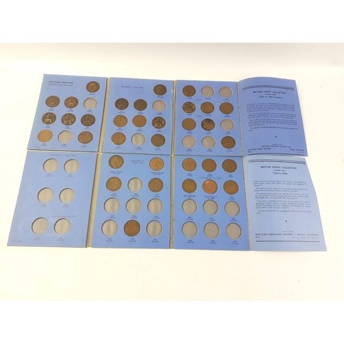 230 - Various copper Great Britain coins in Whitman folders, all incomplete to include farthings 1860-1901... 