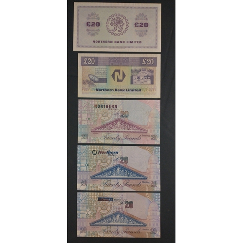 106 - A history of the NORTHERN BANK LIMITED twenty pound note starting in March 1987 (F1253428), August 1... 