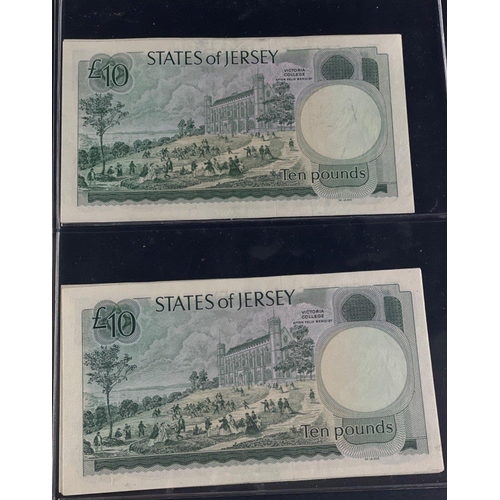 136 - The STATES of JERSEY Banknotes. Six £10 notes EB & FB Prefixes.  All UNC.#136