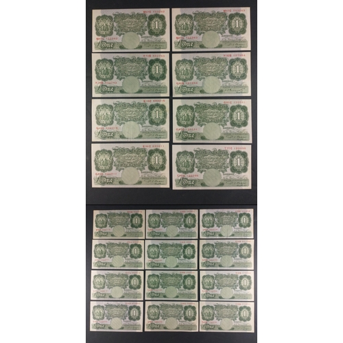 14 - UK Bank of England £1 green Beale banknotes x20 in good collectible grades.#14