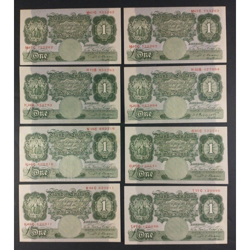 14 - UK Bank of England £1 green Beale banknotes x20 in good collectible grades.#14