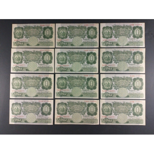 14 - UK Bank of England £1 green Beale banknotes x20 in good collectible grades.#14