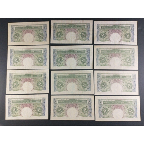 14 - UK Bank of England £1 green Beale banknotes x20 in good collectible grades.#14