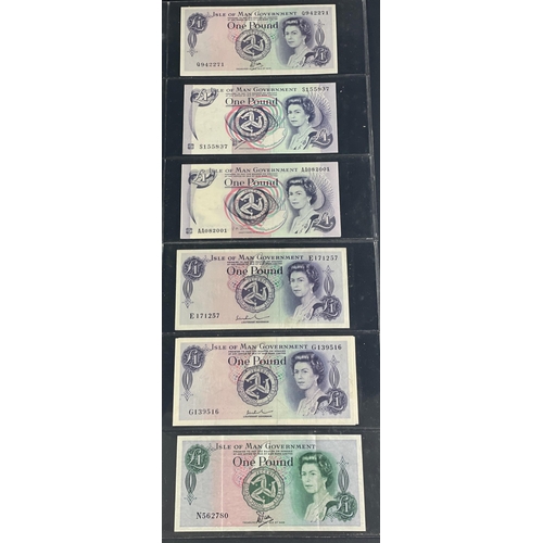 141 - ISLE OF MAN £1 Banknote selection. Ten notes in total to include a run of three AA Prefix.  Notes ar... 