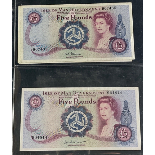 143 - ISLE of MAN early 1970s Stallard £5 Banknotes x4.  All notes in nice UNC condition.#143