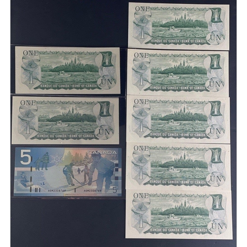 154 - CANADA Banknotes.  A superb collection of interesting notes to include a 1973 $1 AAA Prefix UNC, six... 