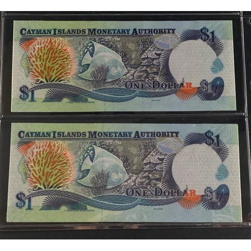 160 - CAYMAN ISLANDS Banknotes Sequential set of 2006 $1 all in excellent UNC condition.#160