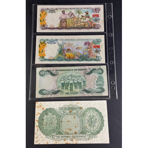 161 - BAHAMAS Banknote lot  A collection of three attractive UNC dollars plus one Four Shilling note in po... 