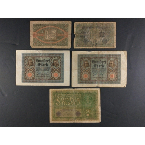 164 - Early Twentieth century GERMANY banknotes of interest to include eight 1922  Five Hundred Mark notes... 