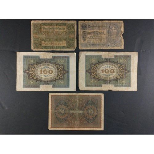 164 - Early Twentieth century GERMANY banknotes of interest to include eight 1922  Five Hundred Mark notes... 