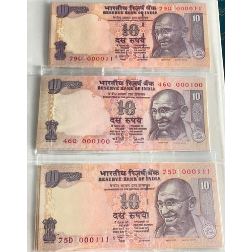 176 - A Numis banknote album containing a substantial collection of RESERVE BANK OF INDIA Ghandi notes in ... 