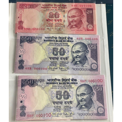 176 - A Numis banknote album containing a substantial collection of RESERVE BANK OF INDIA Ghandi notes in ... 