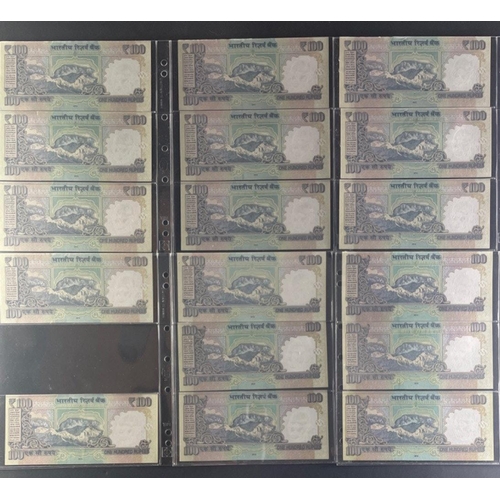 179 - Reserve Bank of INDIA Banknotes.   2012 Ghandi 100 Rupees x 29 Lots of sequential notes and interest... 