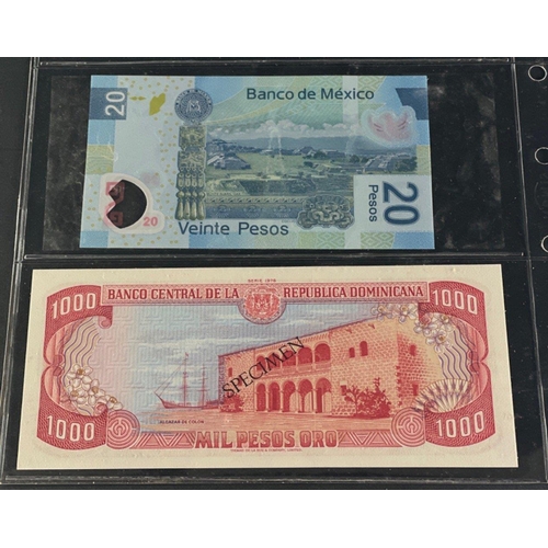 192 - Dominican Republic Banknote. 1000 Peso / Pesosoro Star Note Specimen in excellent grade.  Also a 201... 