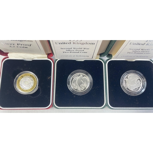 240 - A collection of Royal Mint Silver Proof coins to include 1995 Second World War x2,  1997 UK Silver P... 