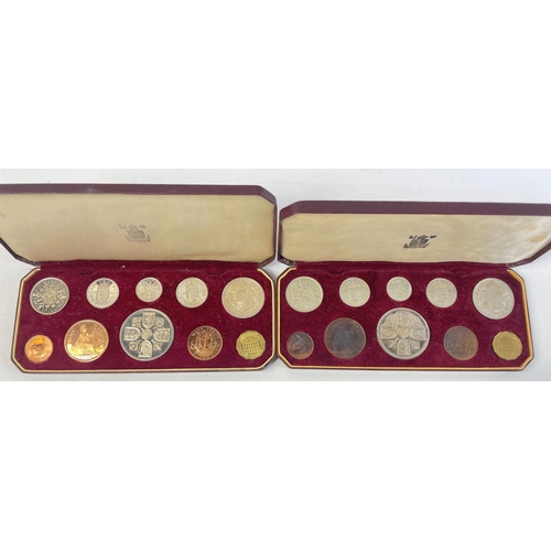 243 - Royal Mint 1953 Cased CORONATION Coin Sets in cases x 2.  Light toning, minor wear to boxes.#243