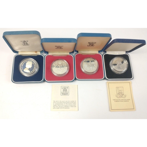 251 - UNITED KINGDOM Silver Proof Coins to include 1982 FALKLANDS Liberation Silver Proof Crown encapsulat... 