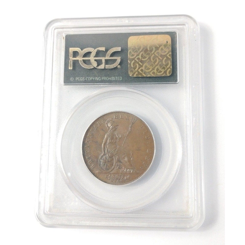 262 - 1825 UNITED KINGDOM Halfpenny. Slabbed and graded by PCGS as MS64 BN.  A super quality coin to grace... 