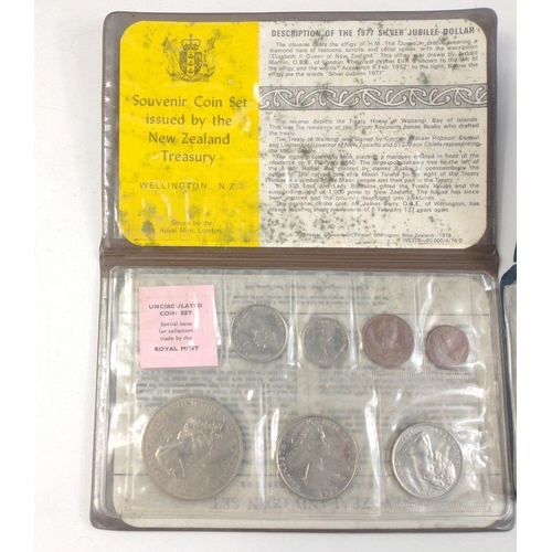 334 - Two NEW ZEALAND Royal Mint year sets for 1976 & 1977.  Coins are excellent uncirculated however ... 