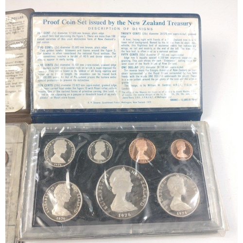 334 - Two NEW ZEALAND Royal Mint year sets for 1976 & 1977.  Coins are excellent uncirculated however ... 