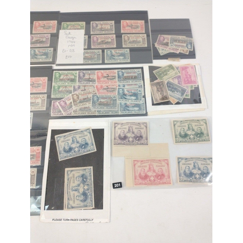 360 - A quantity of FALKLAND ISLANDS Overprint stamps on stock cards to include SOUTH GEORGIA, GRAHAM LAND... 