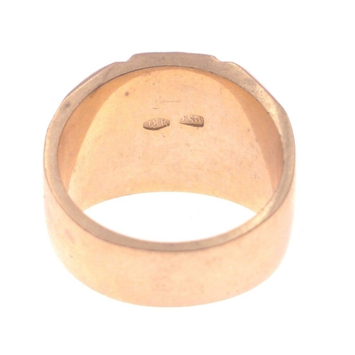 368 - A substantial signet ring stamped 18K 750 with Mercedes car logo, size W weight 18.42g approx#2