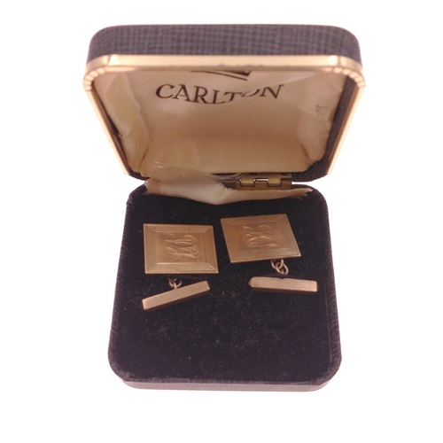 378 - A pair of 9ct yellow gold cufflinks, 2x1.5cm weight 10.60g#12