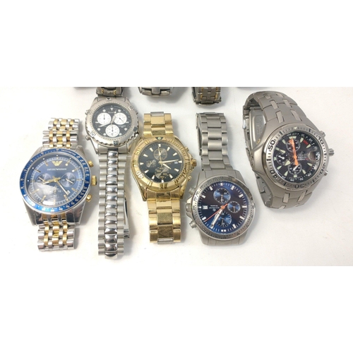 413 - Five ACCURIST watches, 1 SEIKO, 2 CITIZEN, 1 ARMANI and 1 PULSAR watches#48