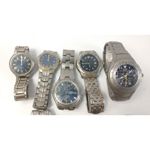 413 - Five ACCURIST watches, 1 SEIKO, 2 CITIZEN, 1 ARMANI and 1 PULSAR watches#48