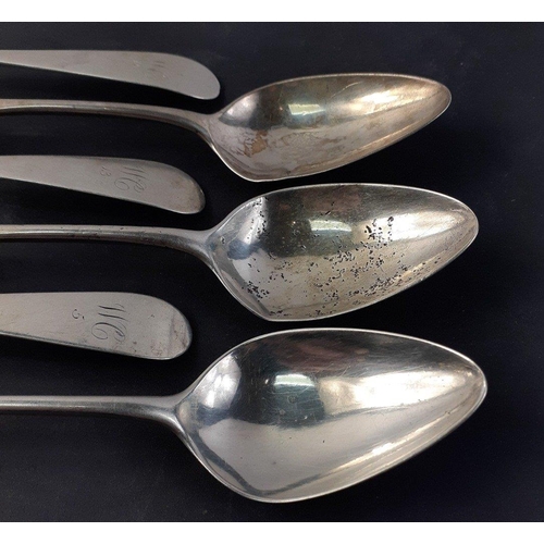 477 - A set of six Edinburgh hallmarked SCOTTISH silver spoons hallmarked 1798 and made by Robert Grey. To... 