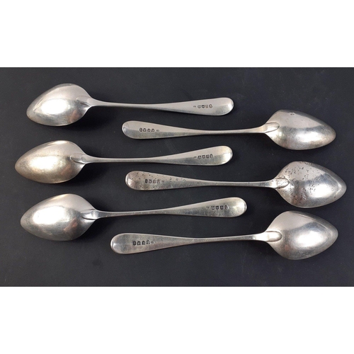 477 - A set of six Edinburgh hallmarked SCOTTISH silver spoons hallmarked 1798 and made by Robert Grey. To... 