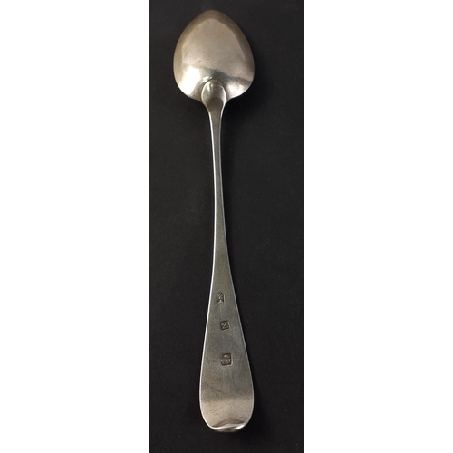 479 - A single Georgian solid silver dessert spoon with indistinct marks but appears to be Newcastle assay... 