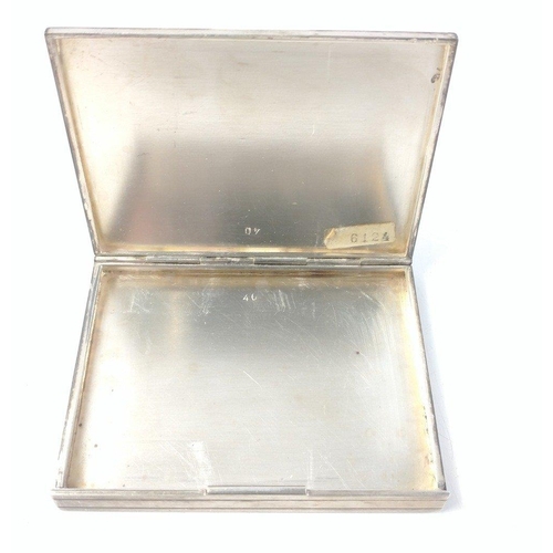 484 - A nice quality CONTINENTAL SILVER cigarette box with stamped No 40 and two indistinct marks - dimens... 