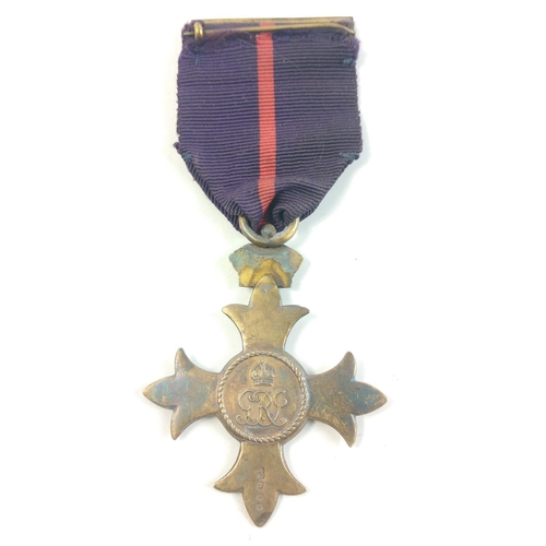 515 - A post WWI 1st Type Military OBE Medal with ribbon. ORDER OF THE BRITISH EMPIRE medal.  With full ha... 