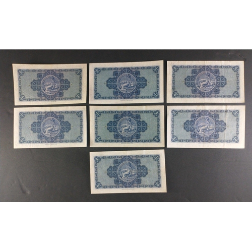 55 - Scottish Banknotes from a superior collection.  The British Linen Bank One Pound notes x 7.  1948 / ... 