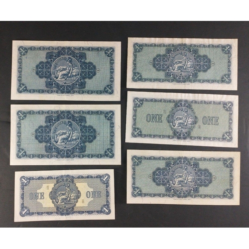 56 - Scottish Banknotes from a superior collection.  The British Linen Bank One Pound notes x 6.  1961 / ... 