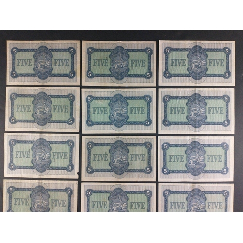 58 - Scottish Banknotes from a superior collection.  The British Linen Bank Five Pound notes x 13.  All d... 