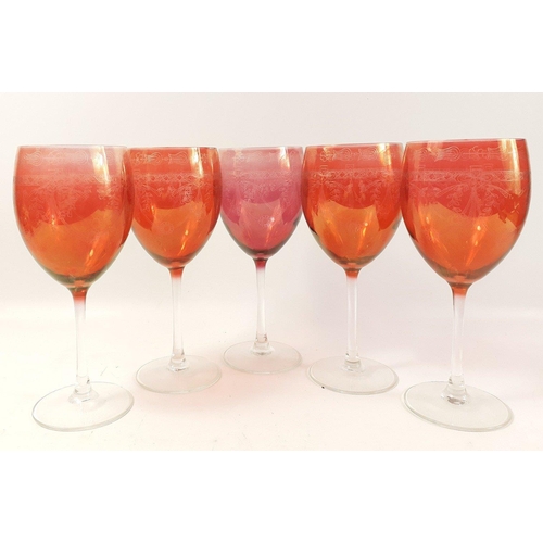 598 - Twelve drinking glasses to include five large EXQUISITE cranberry inspired red goblets height 22cm h... 