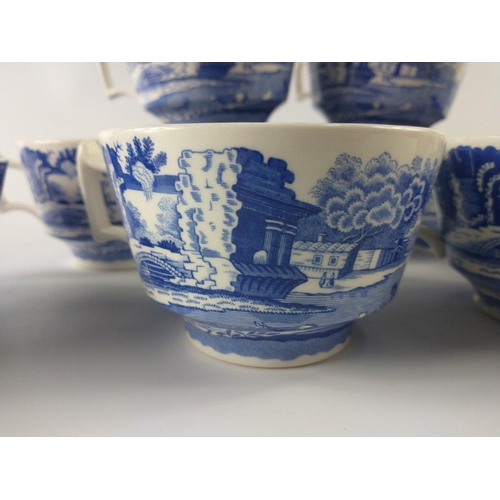 632 - Blue and white china to include 7 SPODE ITALIAN breakfast cups, a WEDGWOOD bowl 20cm dia and a sugar... 