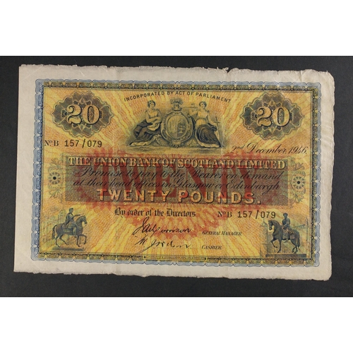 68 - Scottish Banknotes.  The Union Bank of Scotland Twenty Pound note.  1946 No. B 157/079  A lovely not... 