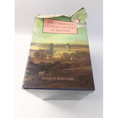 687 - A boxed 9-volume edition of the CAMBRIDGE CULTURAL HISTORY OF BRITAIN, some damage to slipcase but b... 