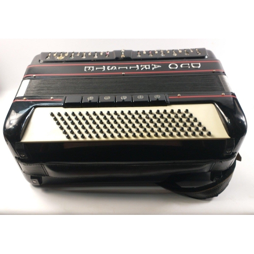 706 - Black coloured electronic accordion Victoria 